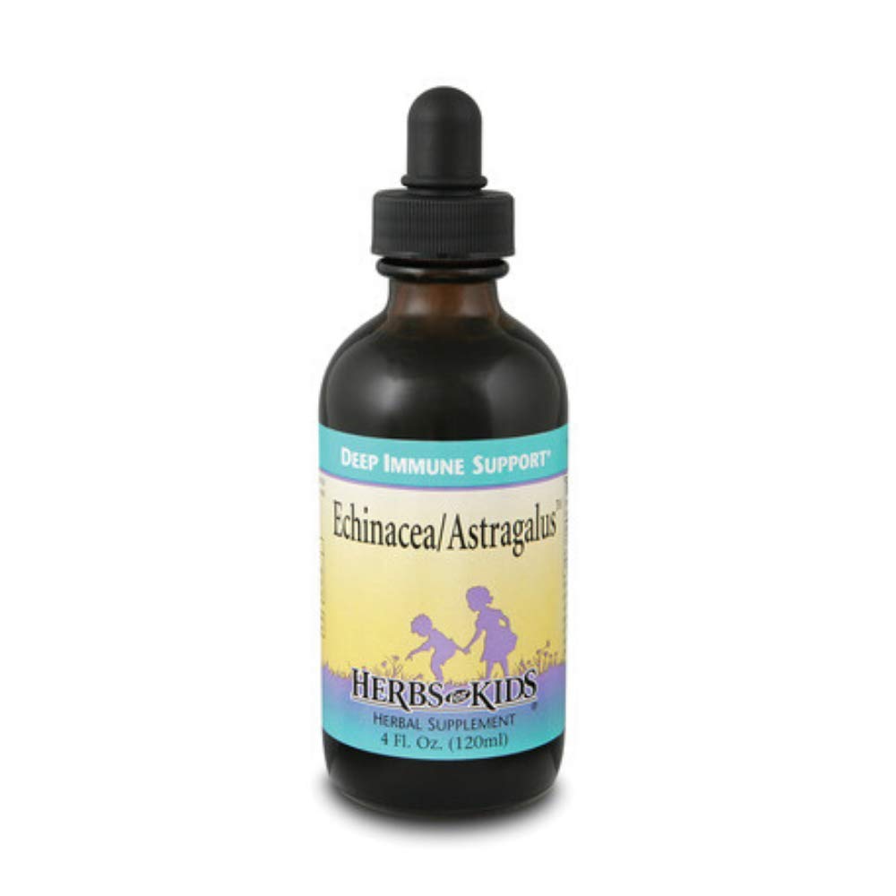Herbs For Kids Echinacea-Astragalus drops bottle offers immune support for children.