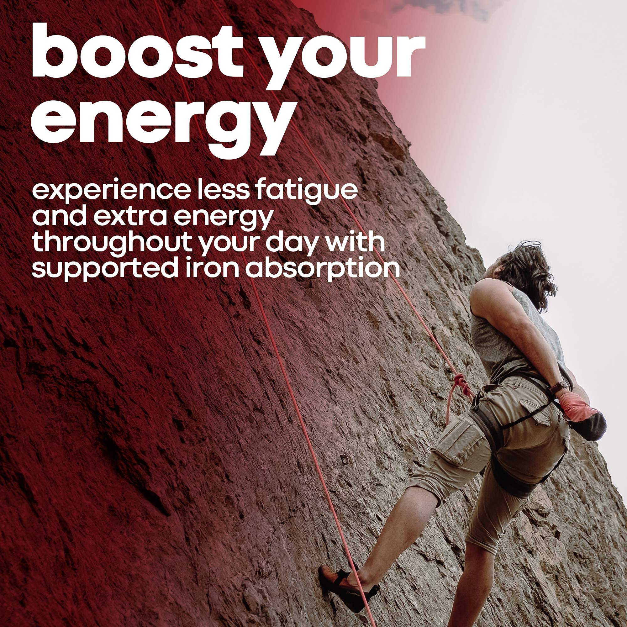 Herbtonics Blood Booster Iron capsules showcase easy daily intake for ongoing vitality.