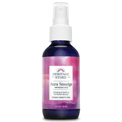 Heritage Store Aura Smudge sage spray bottle for cleansing spaces and uplifting energy