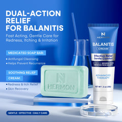Hermon clotrimazole one-percent cleansing soap image shows gentle cleansing for intimate care.