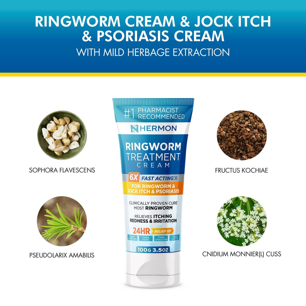 Hermon ringworm cream bottle with label showing 100 ml size