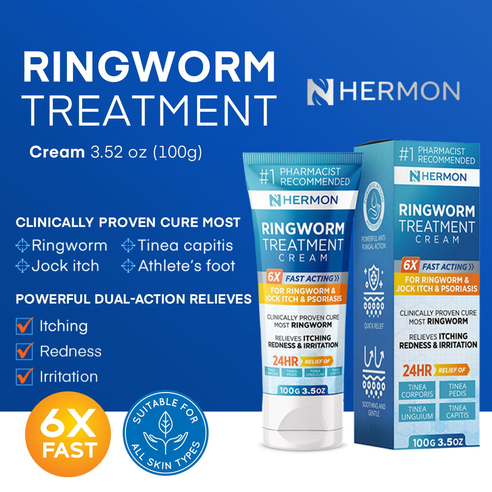 Hermon ringworm cream hand applying for quick relief
