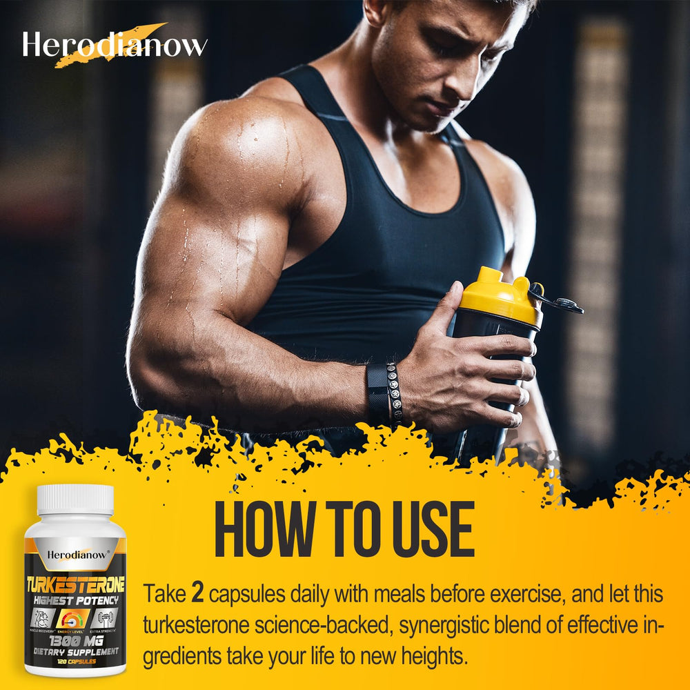 Herodianow testosterone packaging emphasizes USA manufacturing and Non-GMO formulation
