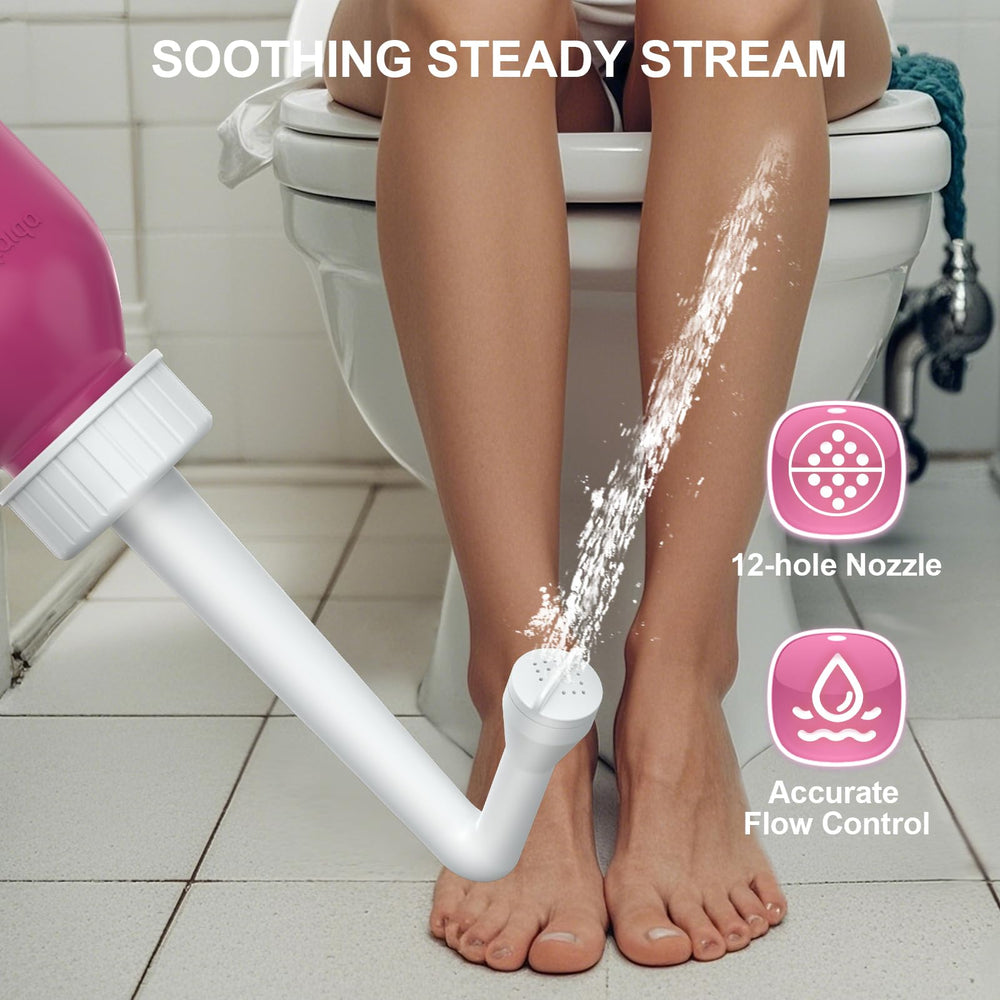 Hetaida peri bottle showing the 12-hole spray nozzle for steady, comfortable cleansing