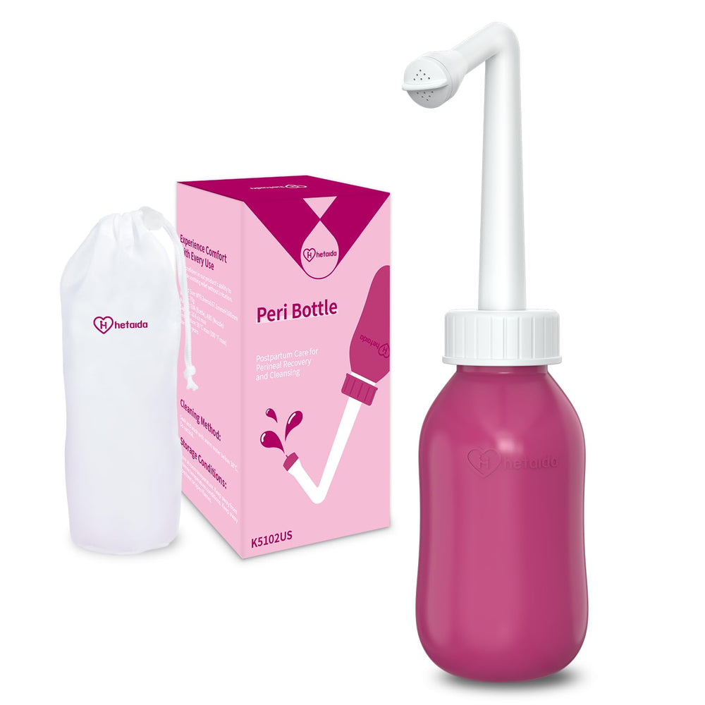 Hetaida peri bottle with upside-down design for precise perineal cleaning after birth
