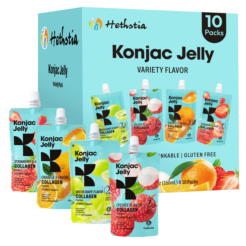 Hethstia Konjac Jelly Lychee Pack: gluten-free, low-calorie snack on the go