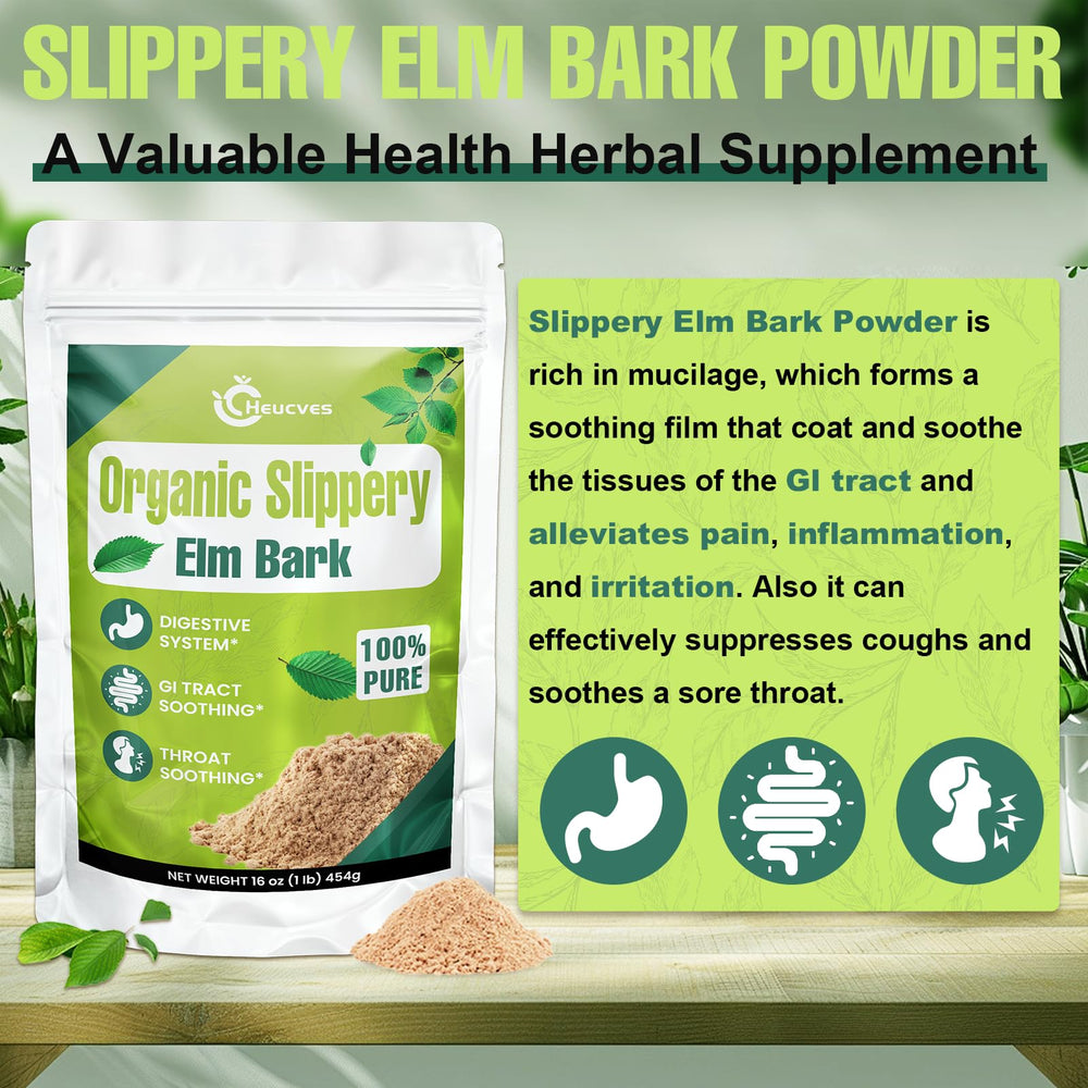 Herbal tea serve using Heucves Slippery Elm powder in a cup