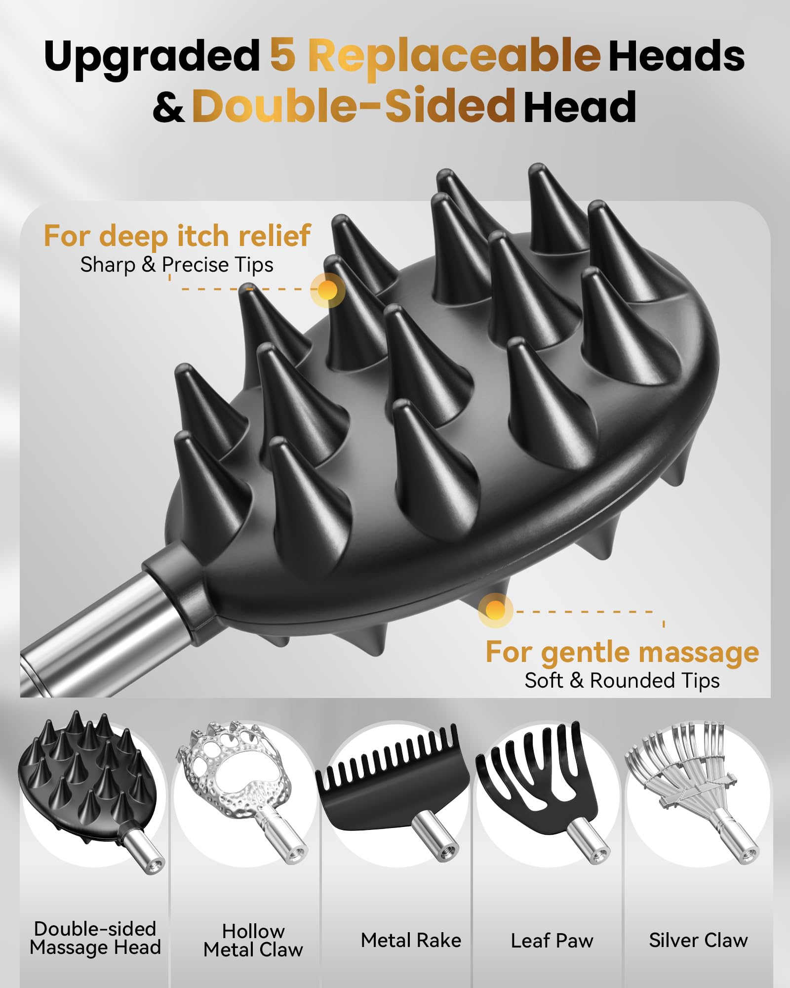 HEYAXA 5-head Detachable Scratcher Heads for versatile back relief.