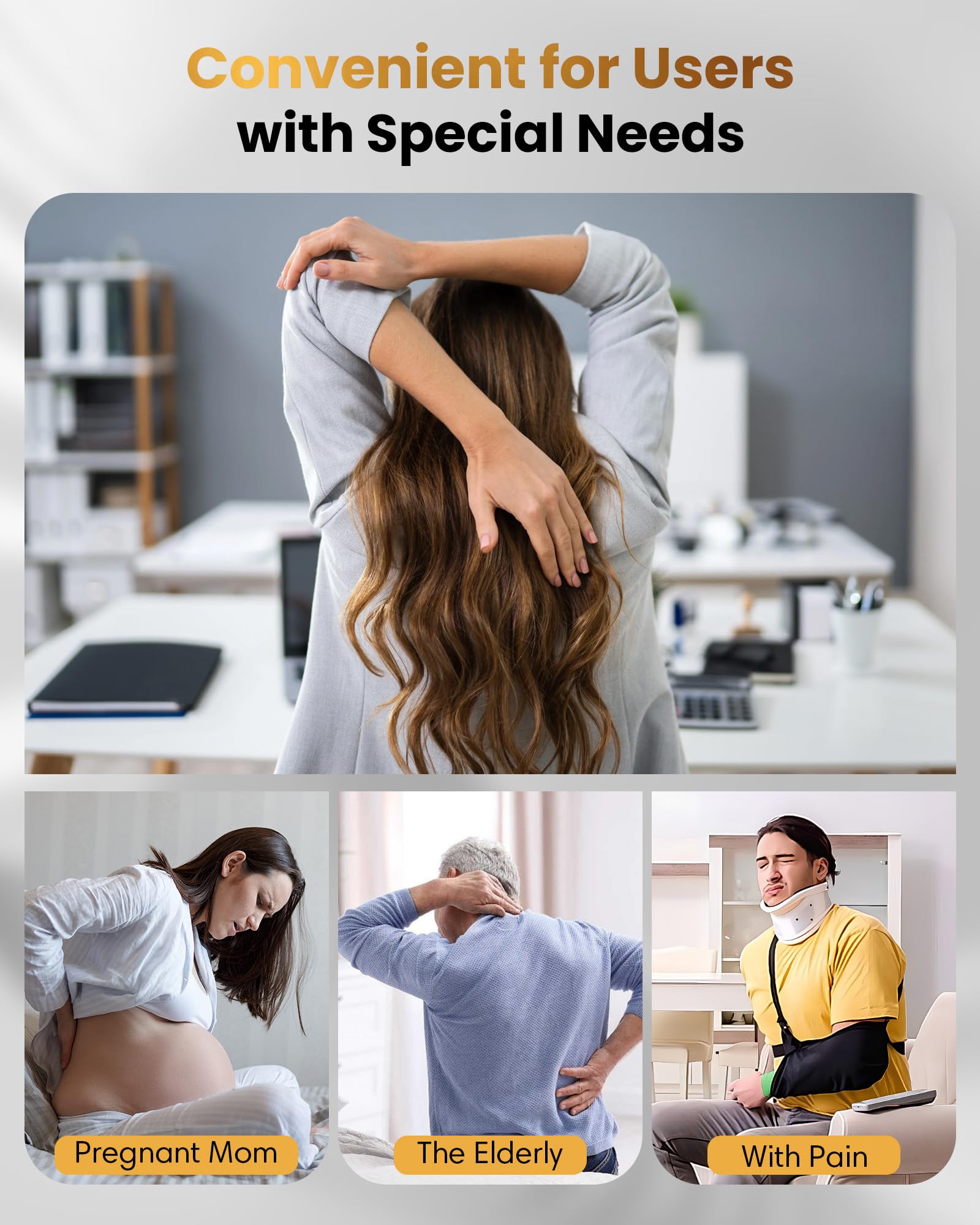 HEYAXA dual-sides head offers scratch and massage in one convenient tool.