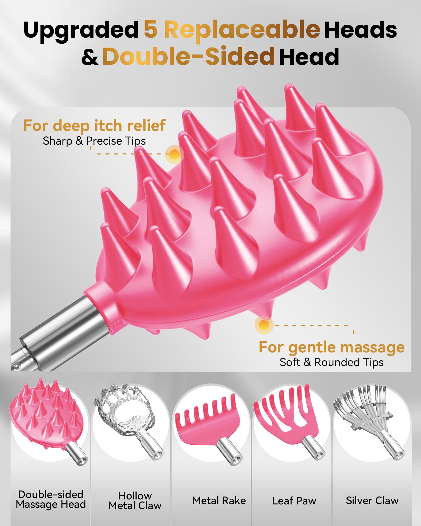 HEYAXA detachable heads deliver customized scratching and light massage options.