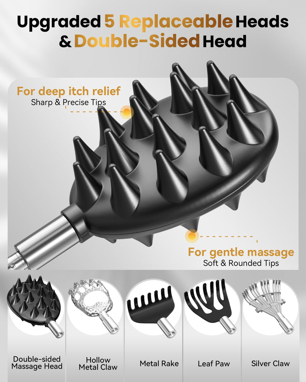 HEYAXA dual-sides scratcher head for scratching and massage
