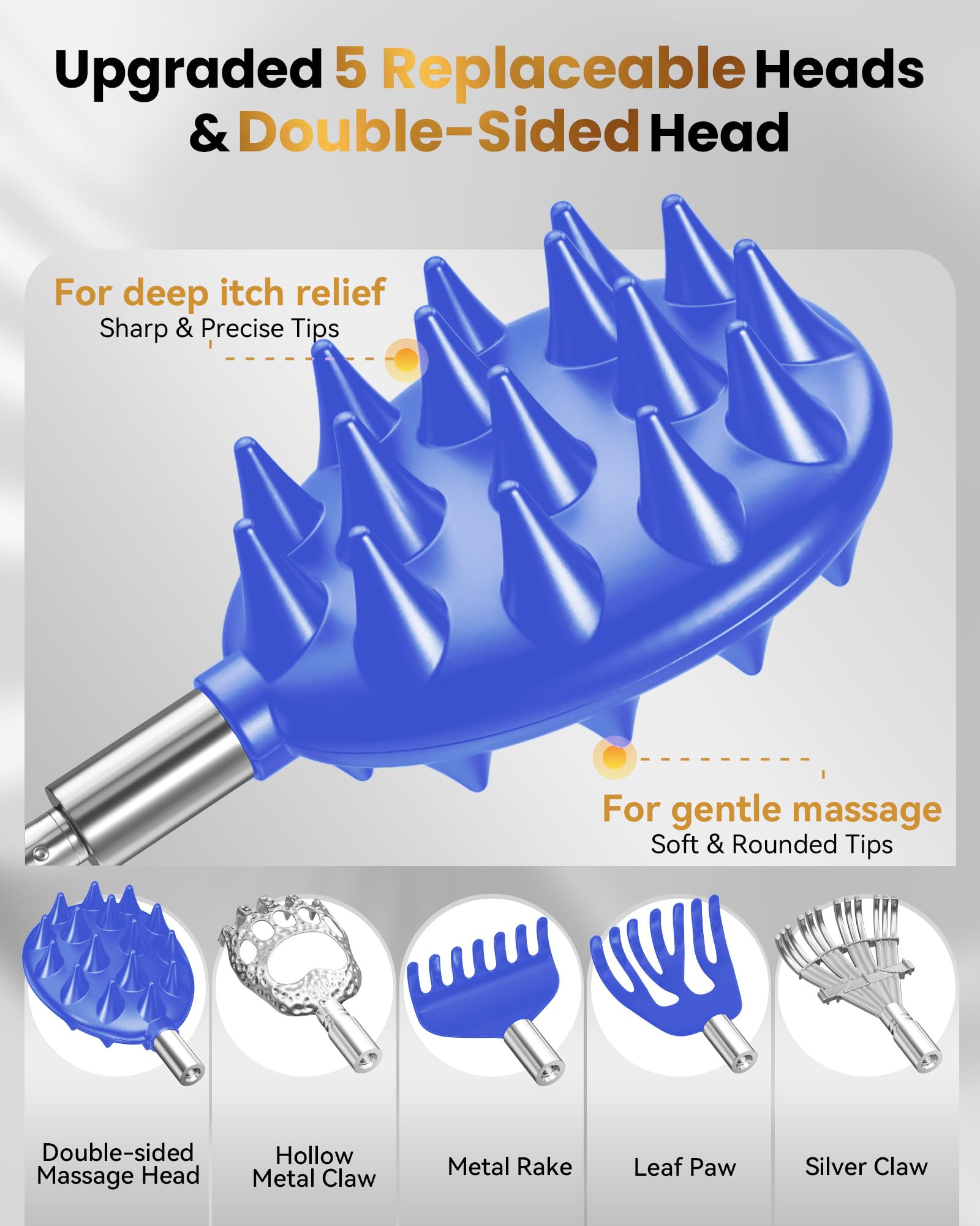 HEYAXA dual-side head enables scratching and massage for customized comfort.