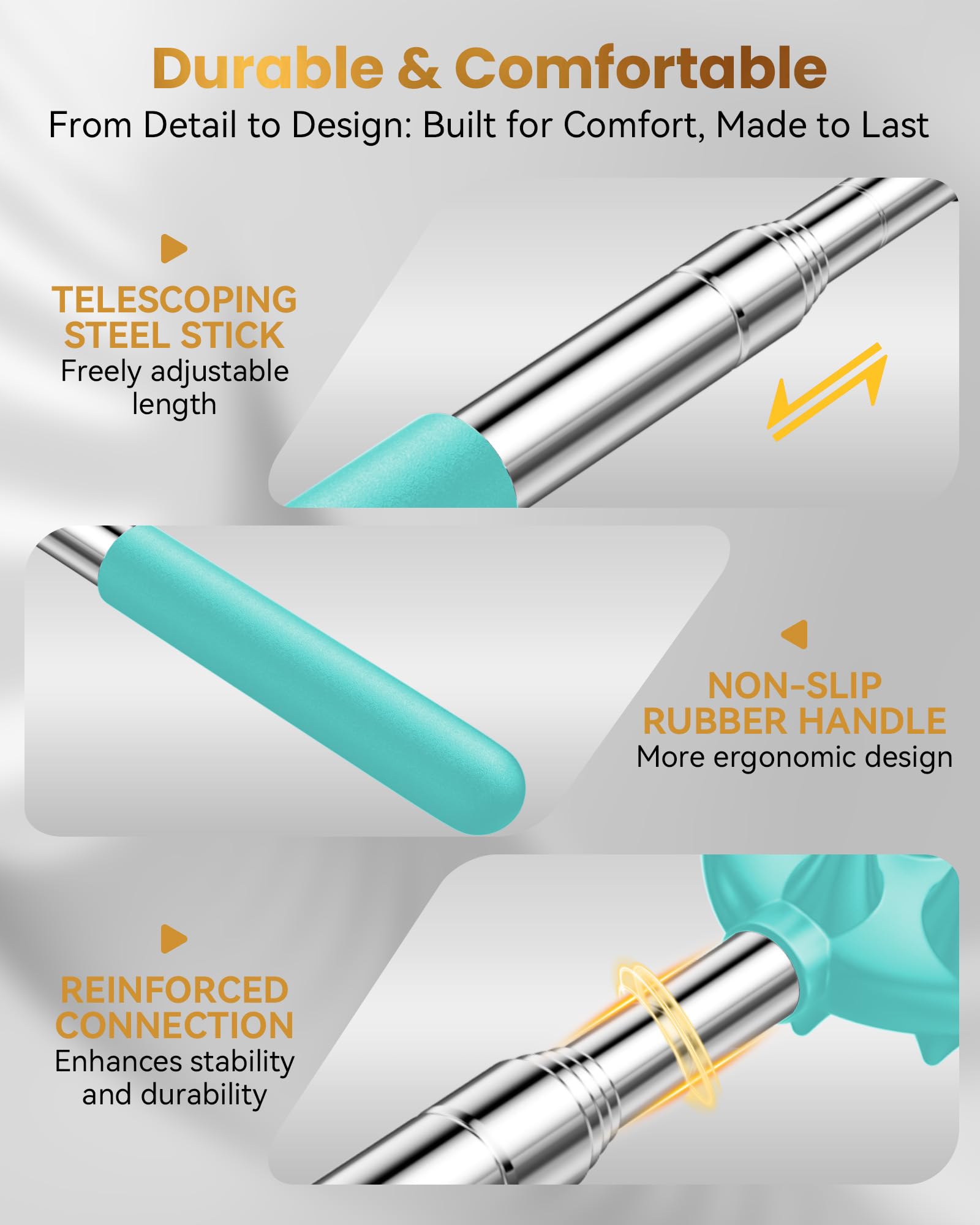 HEYAXA rake head with wider edge for broader coverage