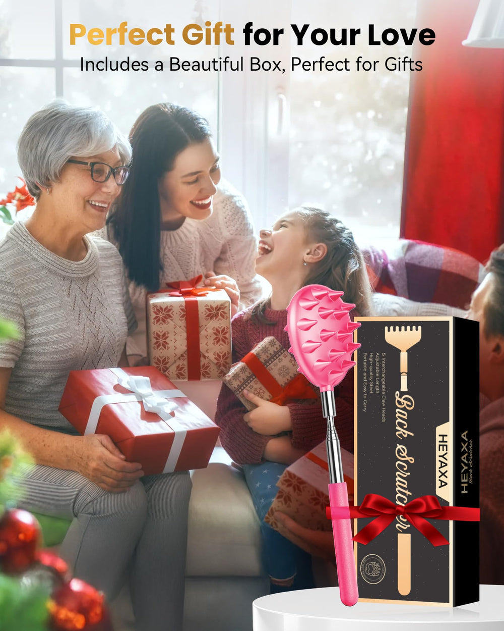 HEYAXA rubber handle provides a soft, secure grip during use.