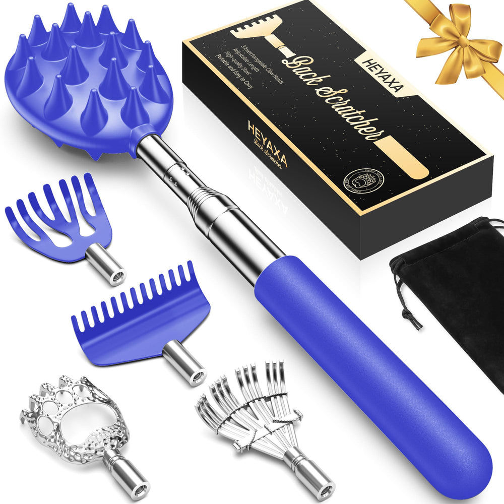 HEYAXA upgraded back scratcher kit with five heads for versatile relief anywhere.