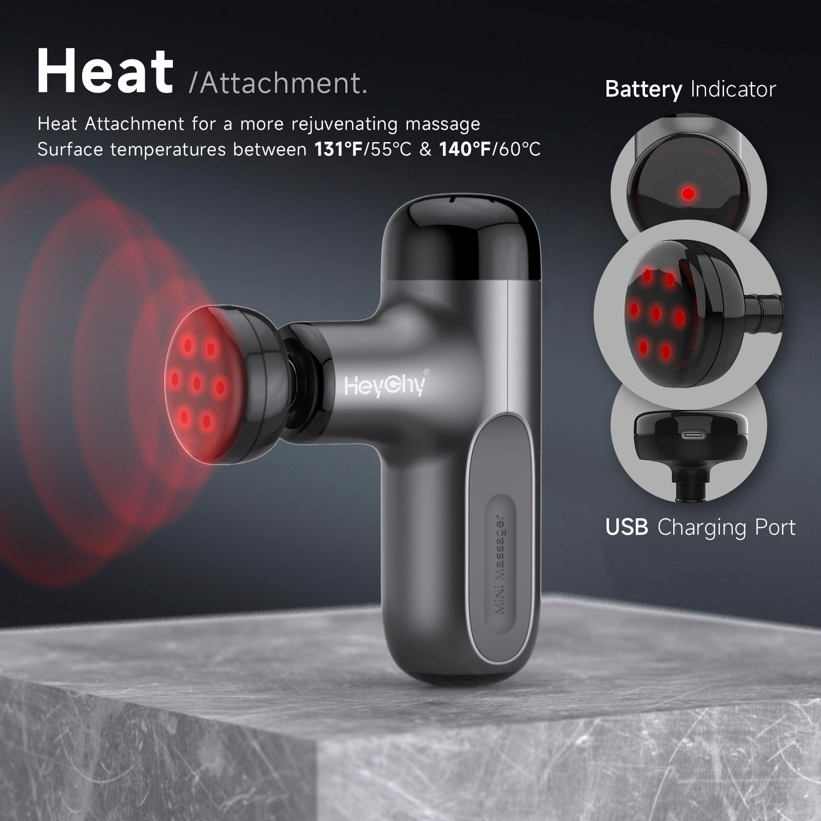 HeyChy massager offers 5 speeds and 4 attachments for personalized use.