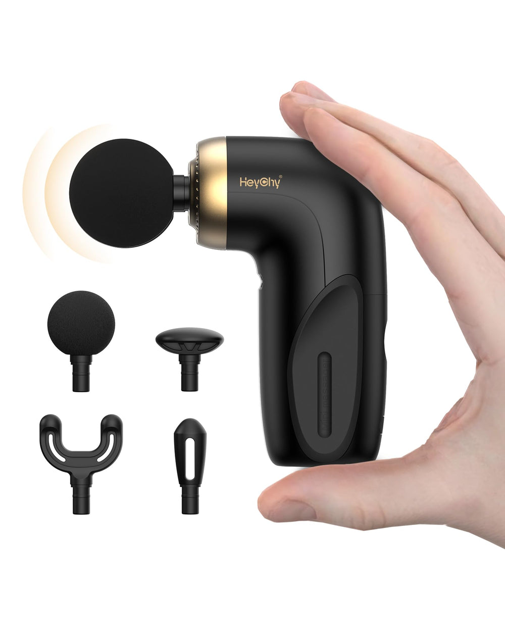 HEYCHY A1 mini massage gun in pocket design for easy carry and quick relief.