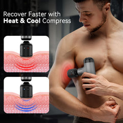 HeyChy massage gun with cold therapy head for refreshing relief.