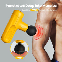 HEYCHY massage gun with 7mm amplitude for targeted percussion.