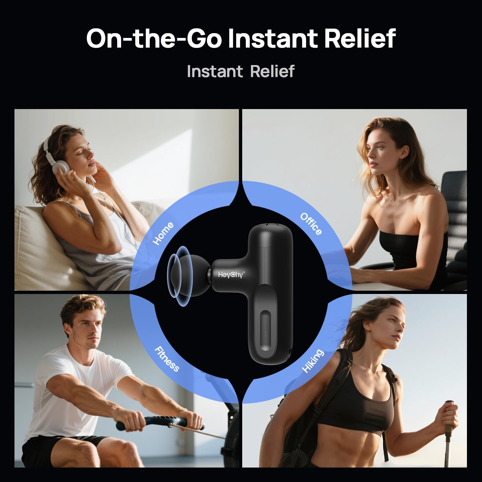 HEYCHY Super Mini Massage Gun battery life supports extended sessions without frequent recharges.