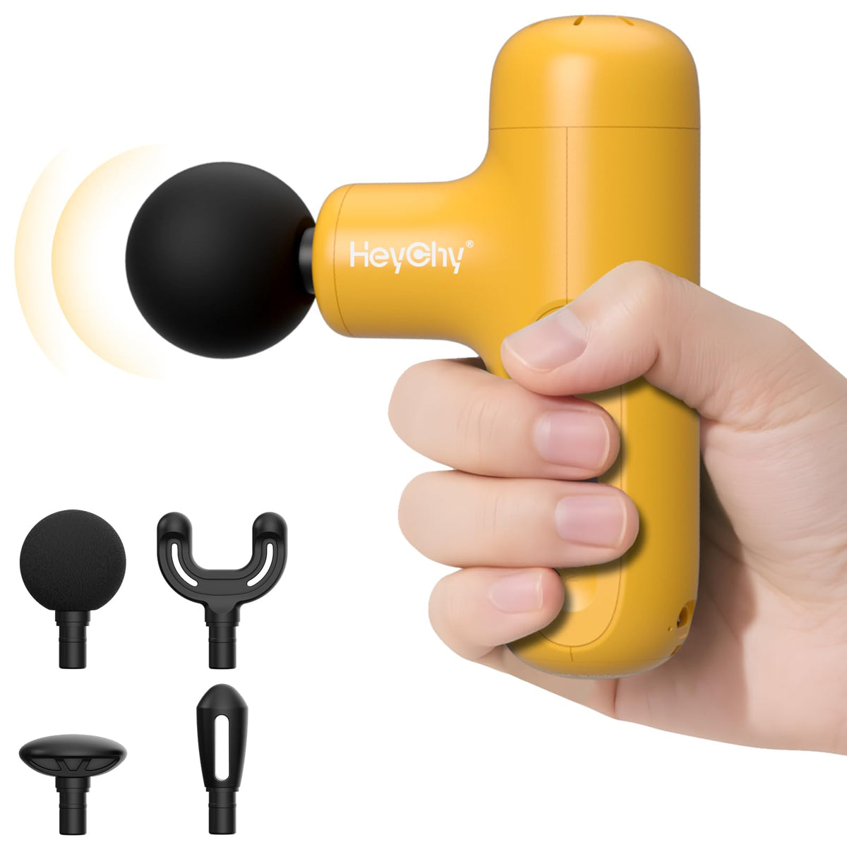 HEYCHY Super Mini Massage Gun in compact design for travel-friendly use.