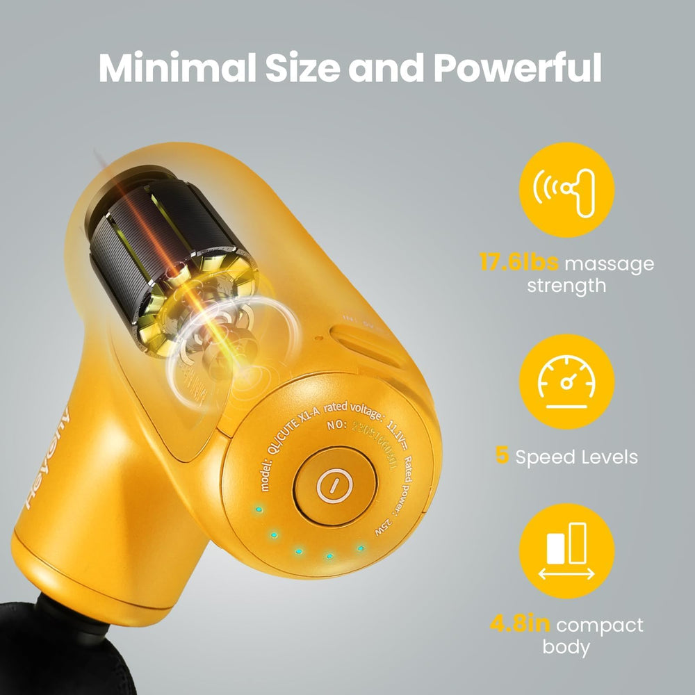 HEYCHY mini massage gun operates quietly for workouts or office use.