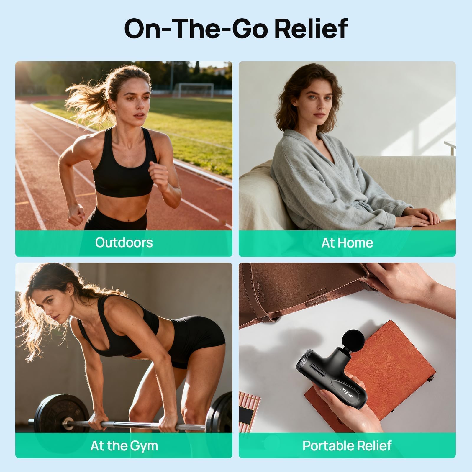 HEYCHY Super Mini Massage Gun includes travel case for easy packing.