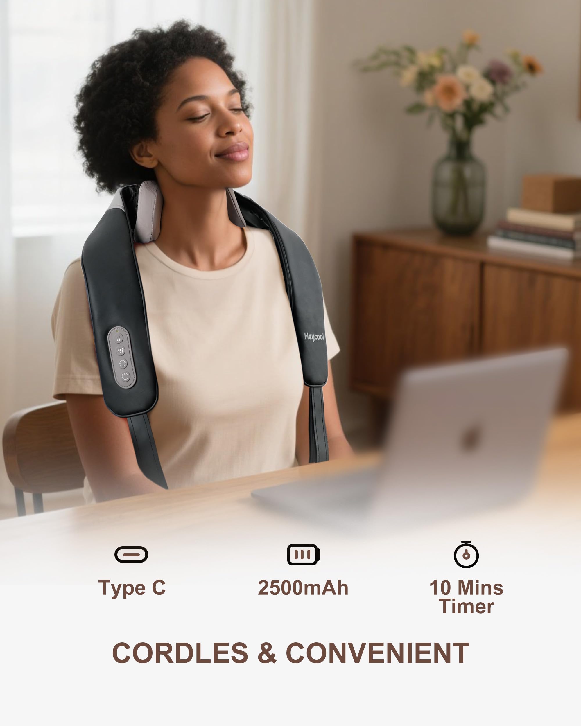 Heycool dual heating areas providing neck and shoulder warmth