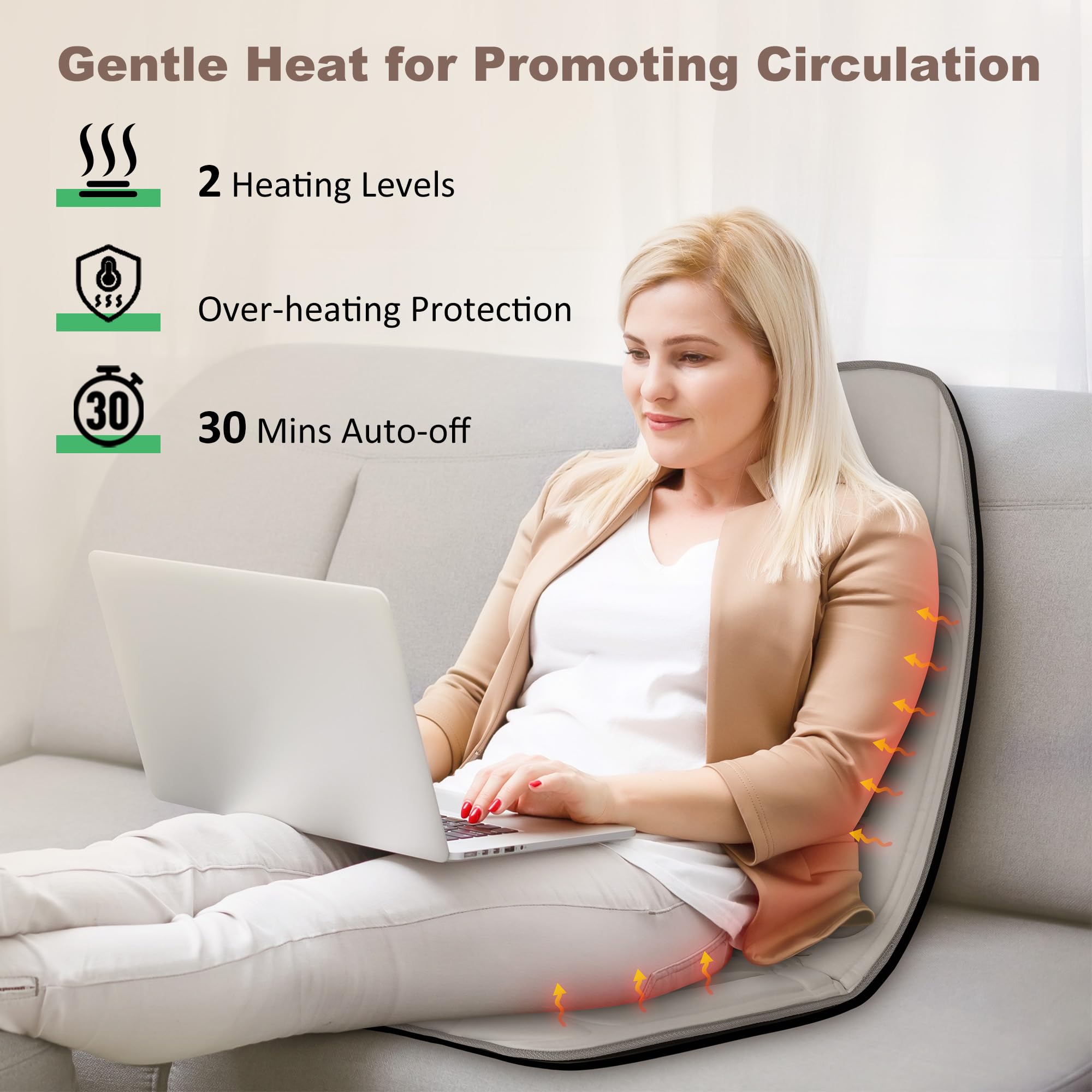 Heycool chair pad with adjustable strap fits most chairs.