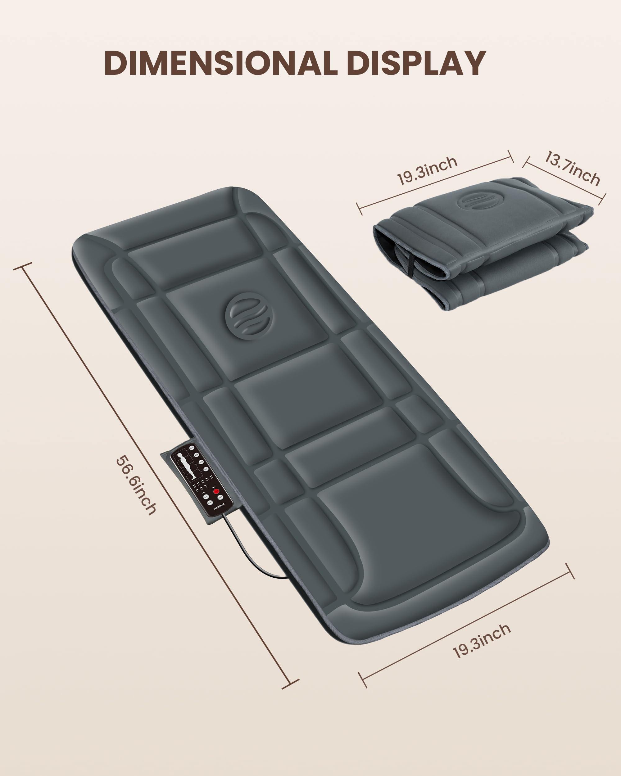 Heycool dual-zone heat for lower back warmth and soothing comfort.