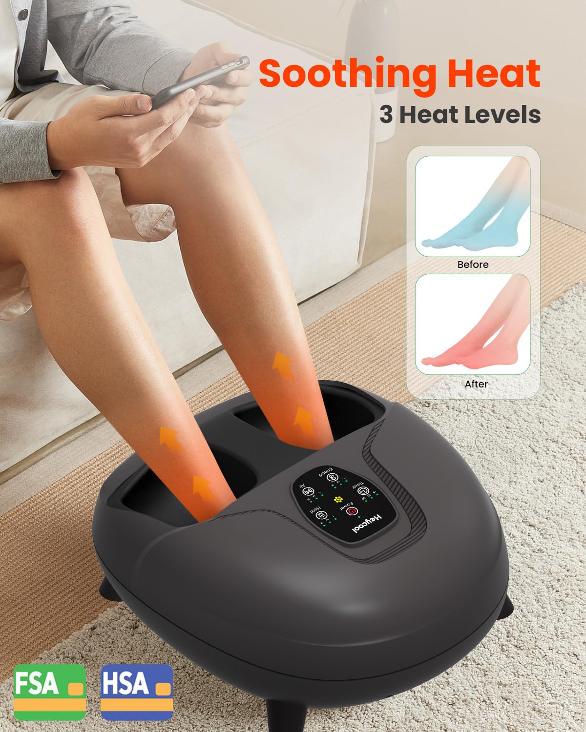 Heycool massager offers a 30-minute timer for tailored sessions.
