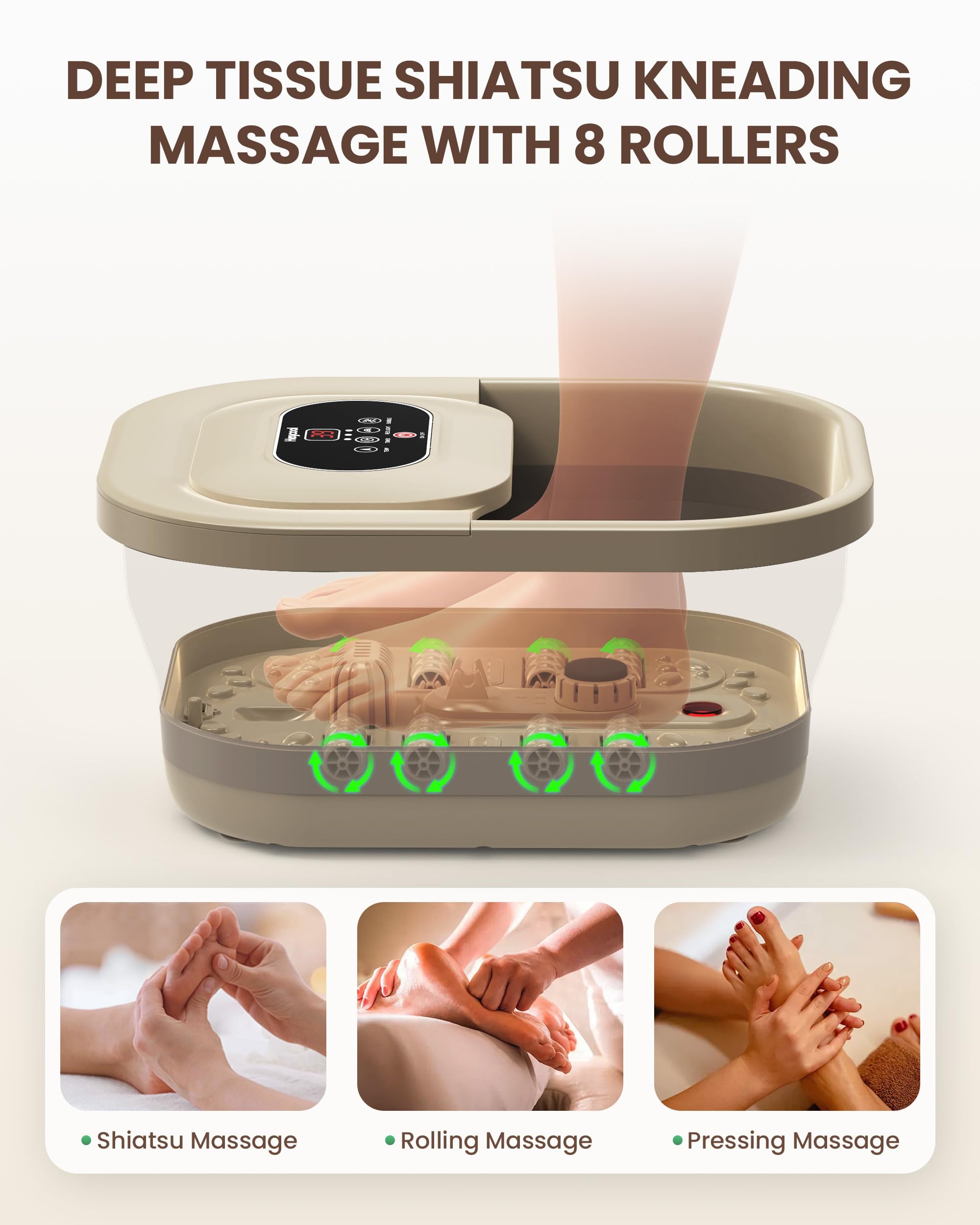 Heycool foot spa with temperature display for precise control