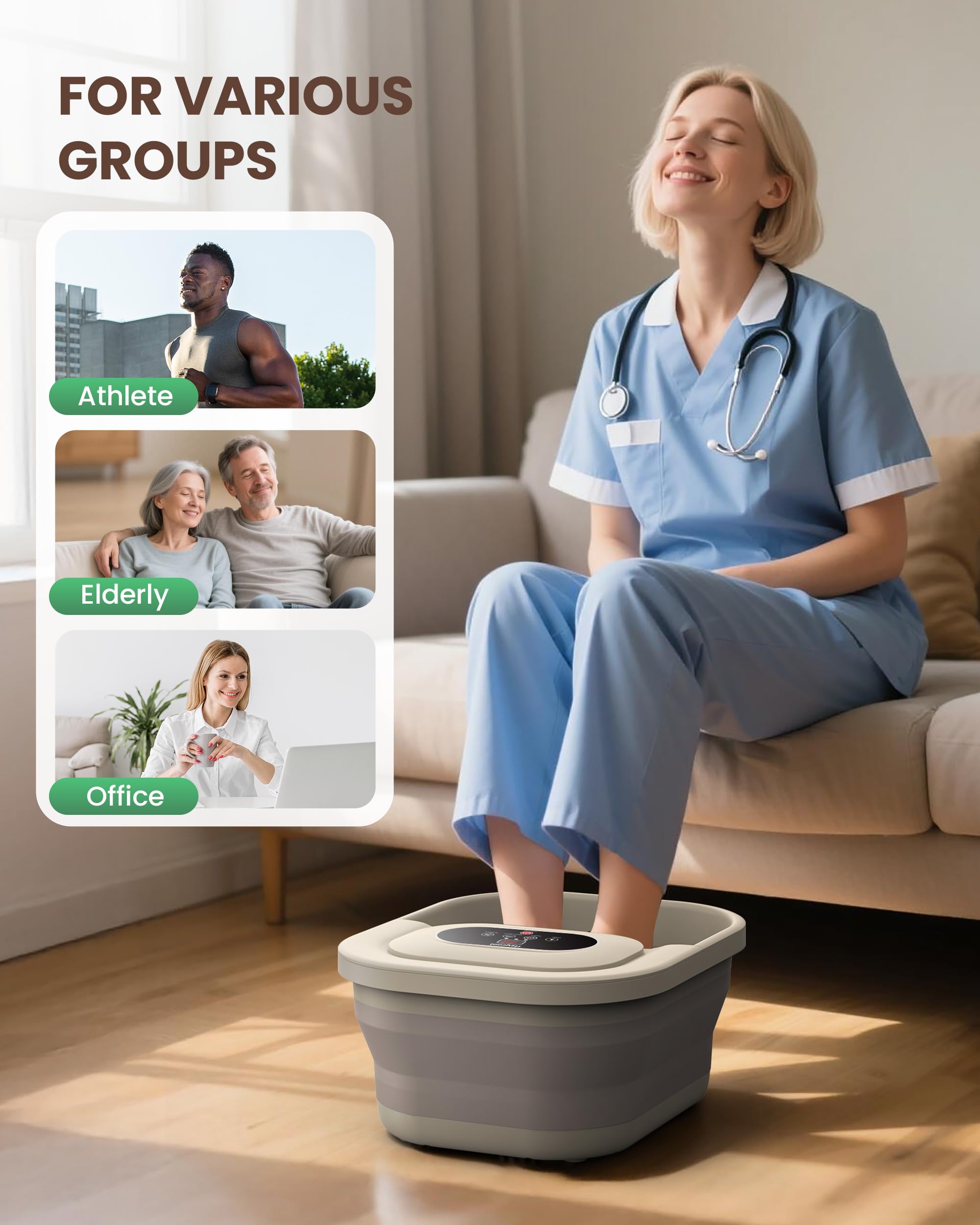 Heycool foot spa with sturdy handle and drainage for easy transport