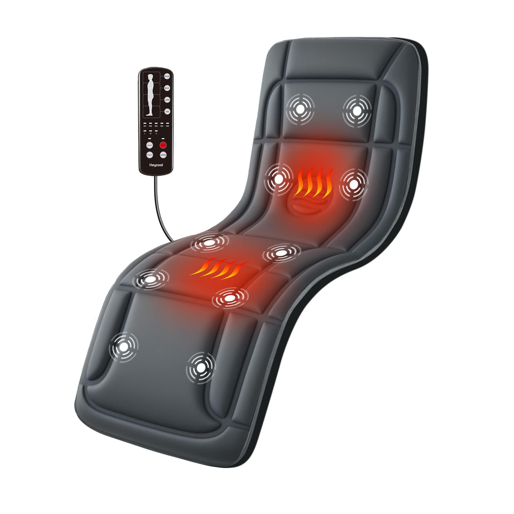 Heycool full body massage mat with heat for full-body relief on bed or sofa.