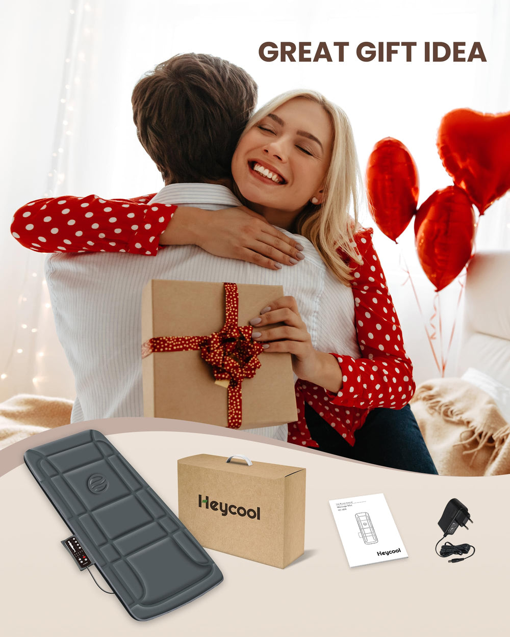 Heycool gift-ready massager suitable for loved ones' relaxation.