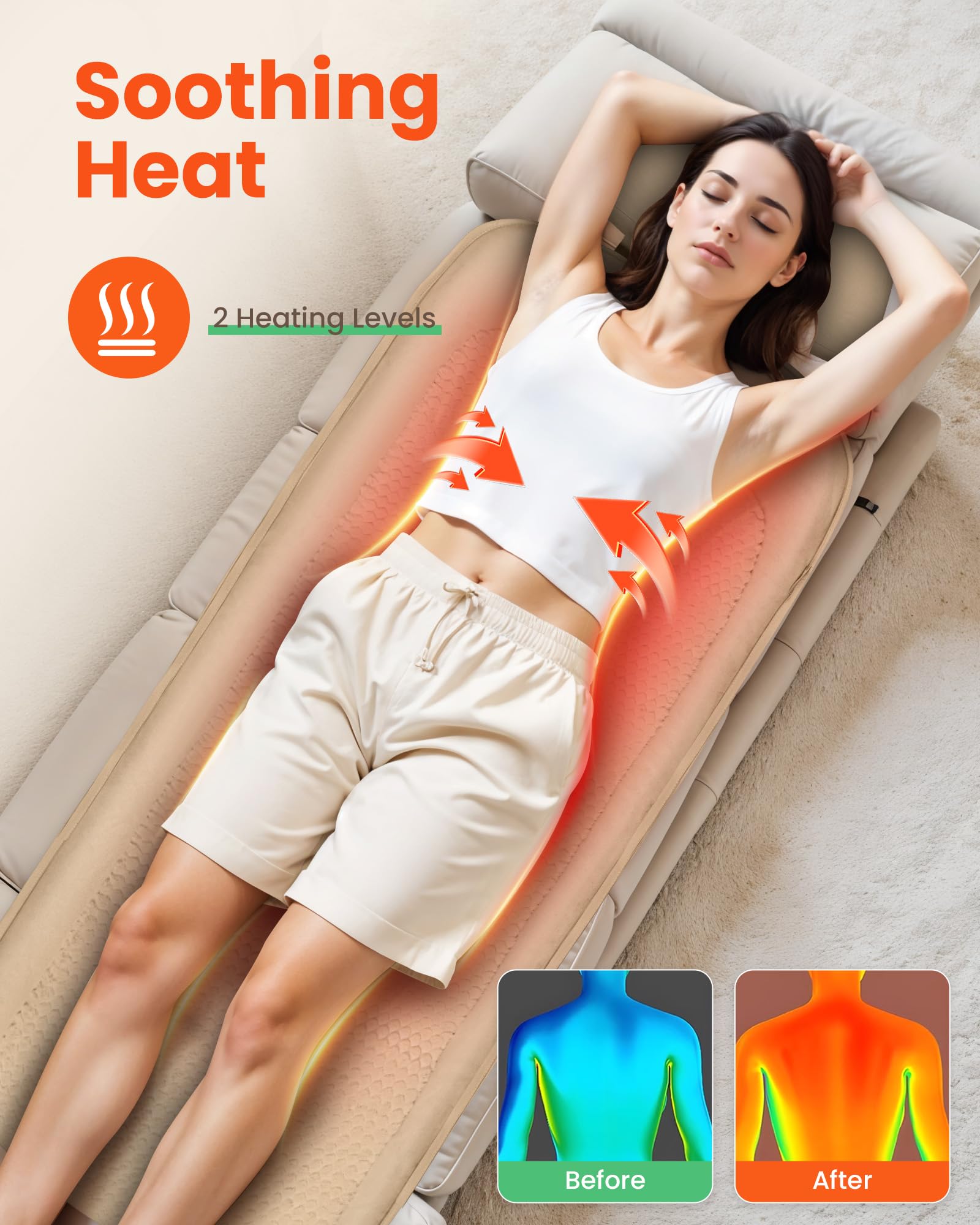 Heycool heat function provides soothing warmth during sessions.