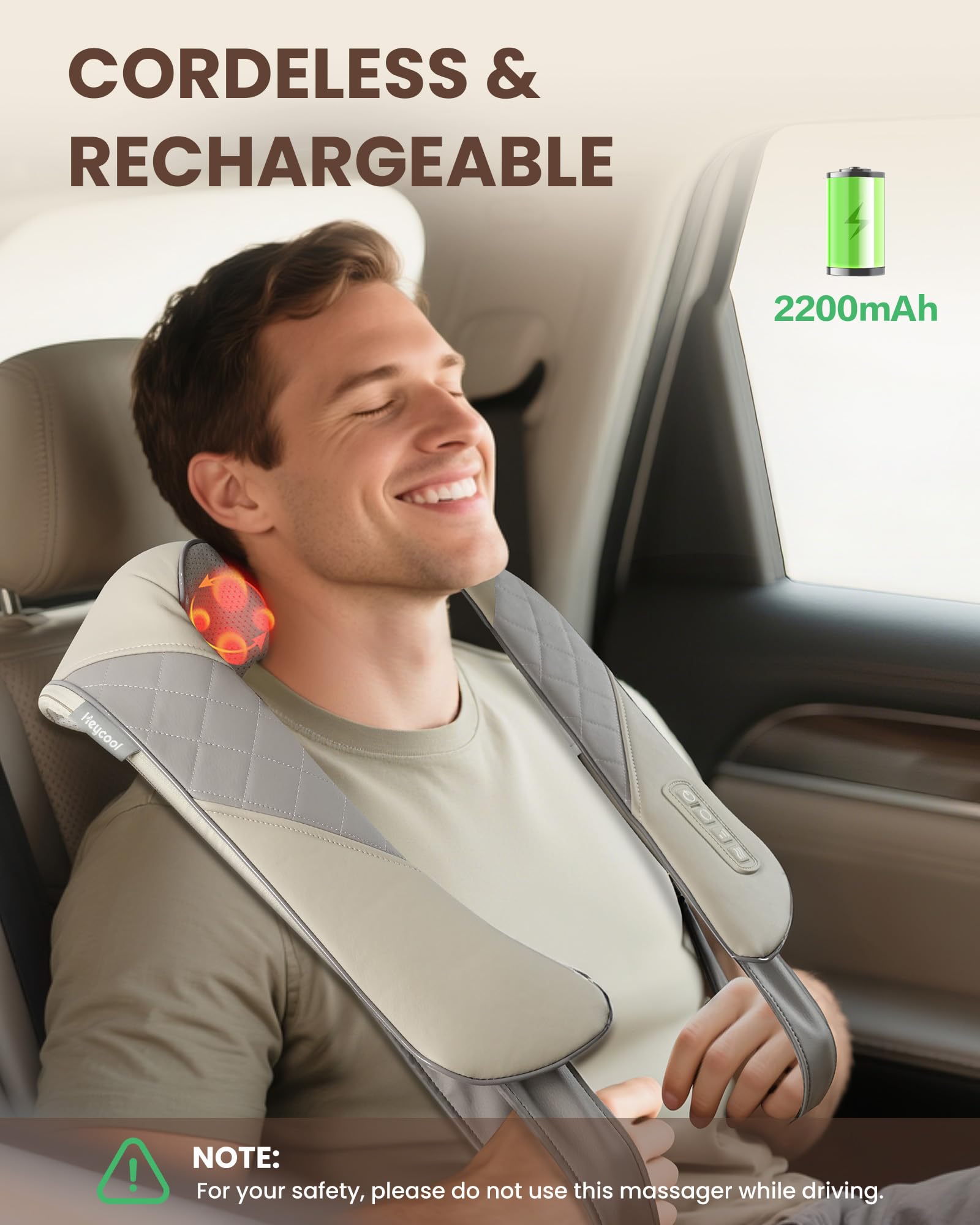 Heycool heating zone with two temperature options for warm massage