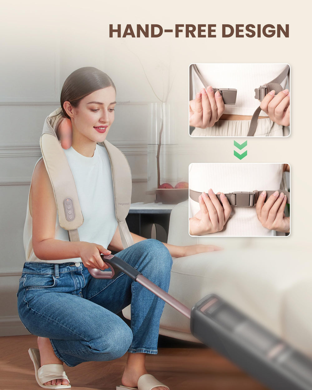 Lightweight compact massager pillow ideal for travel