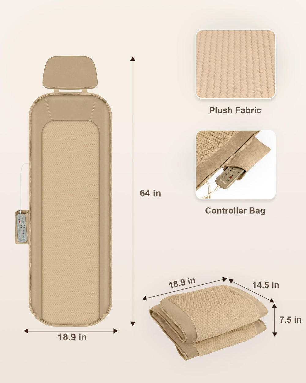 Heycool soft plush material adds comfort to every session.