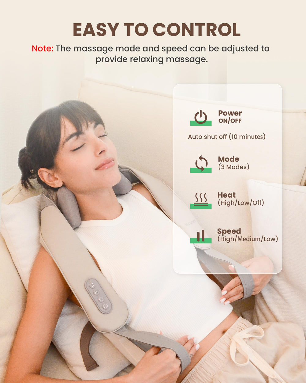 Slim profile fits discreetly under chairs and pillows