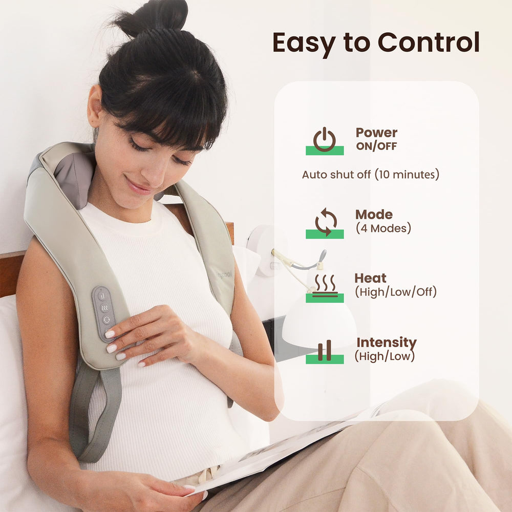 Heycool upgraded shiatsu back massage pillows provide comprehensive tension relief.