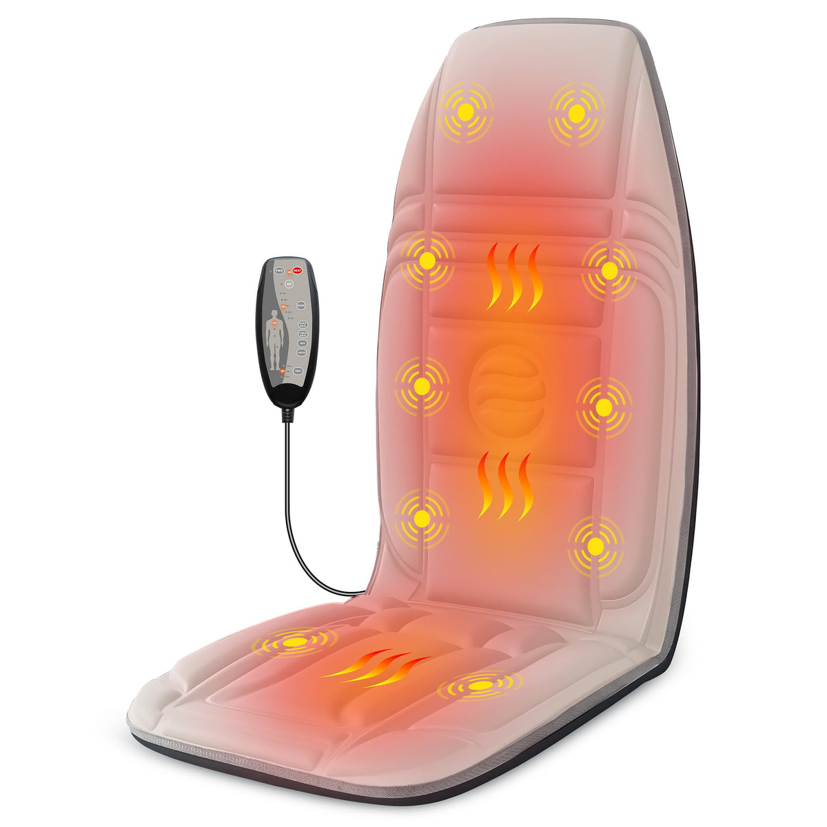 Heycool back massager with 10 motors targets back tension.