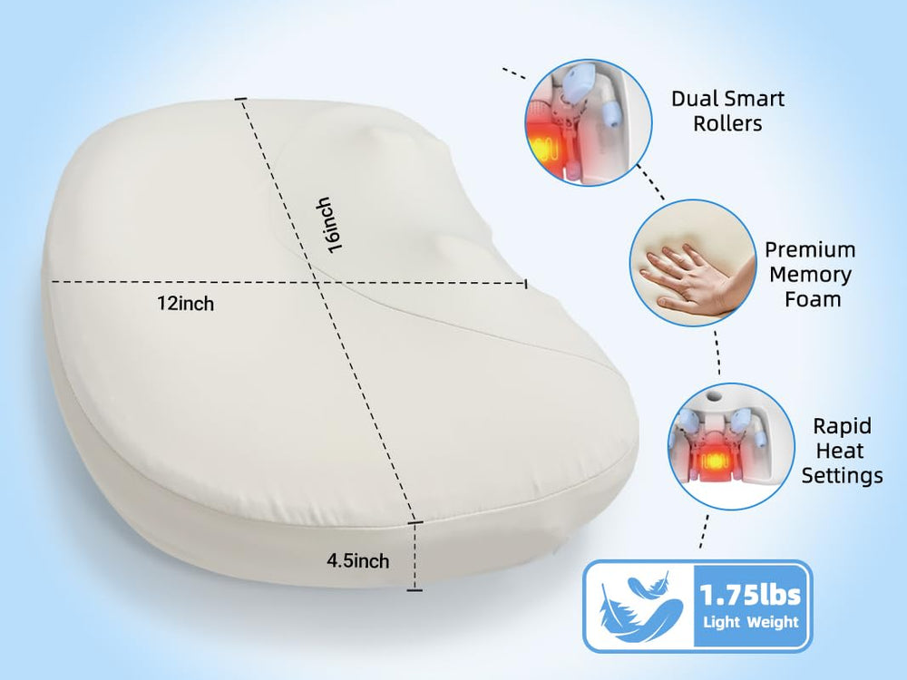 Heyelax heat settings provide soothing warmth for neck comfort during relaxation.