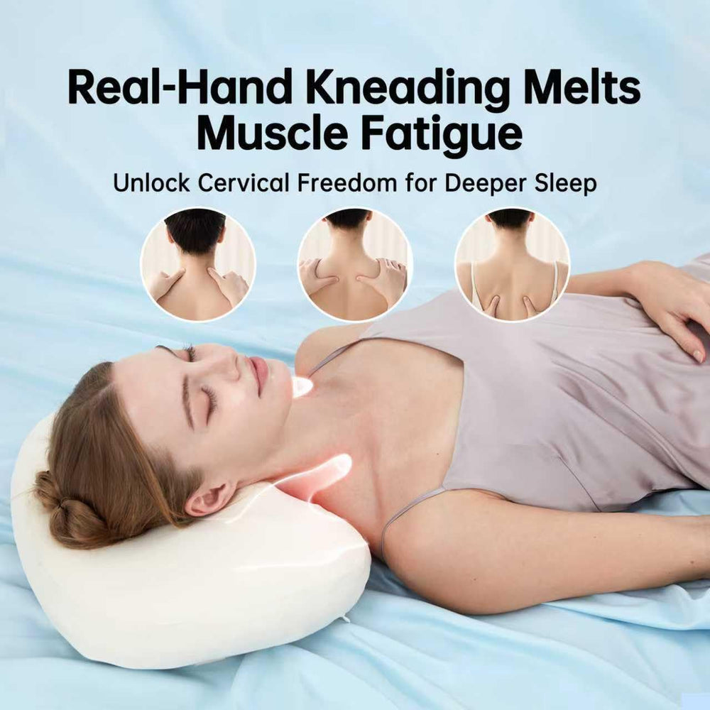 Heyelax memory foam core pillow supports the head for relaxed evenings.