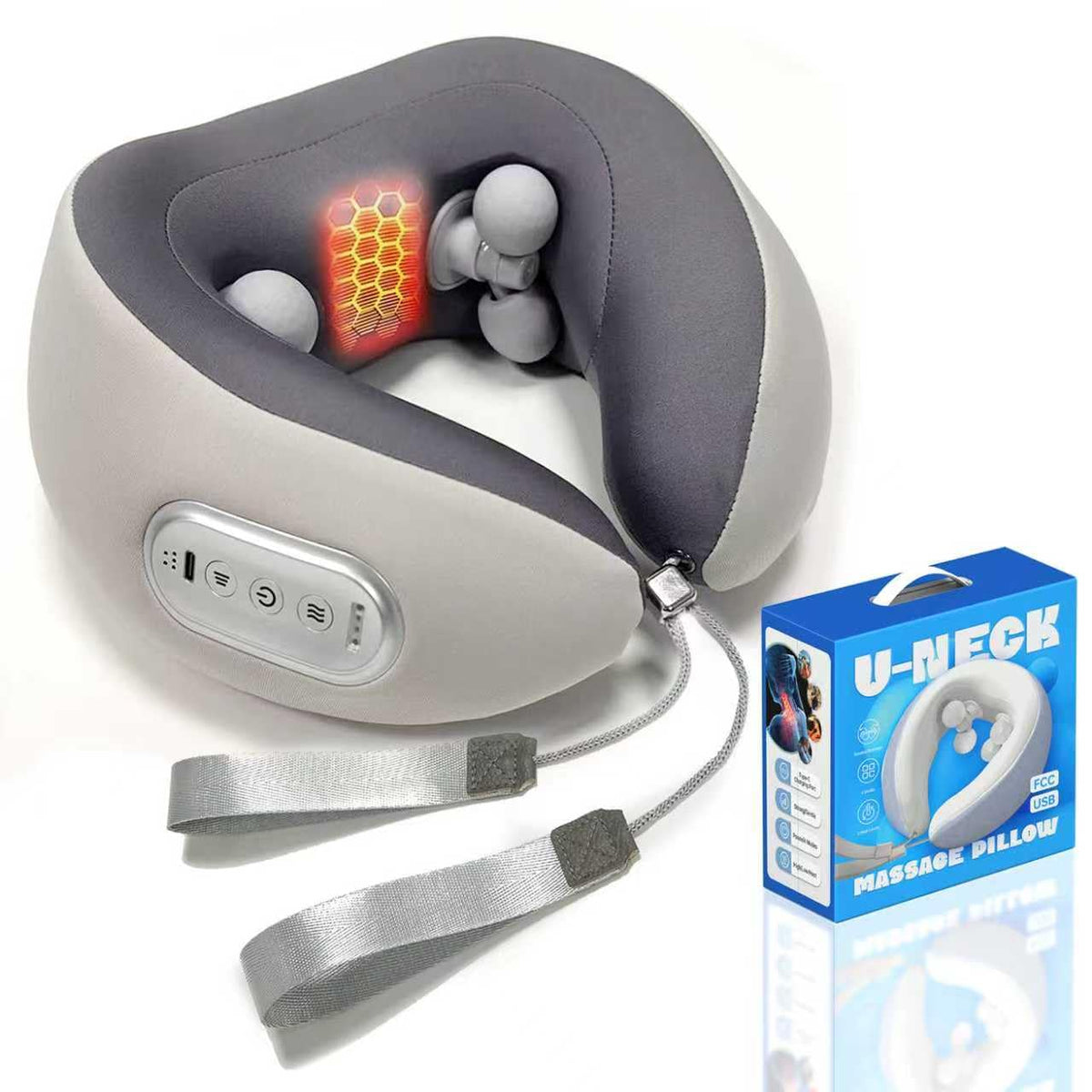 Heyelax neck massager with deep kneading balls for targeted neck tension relief.