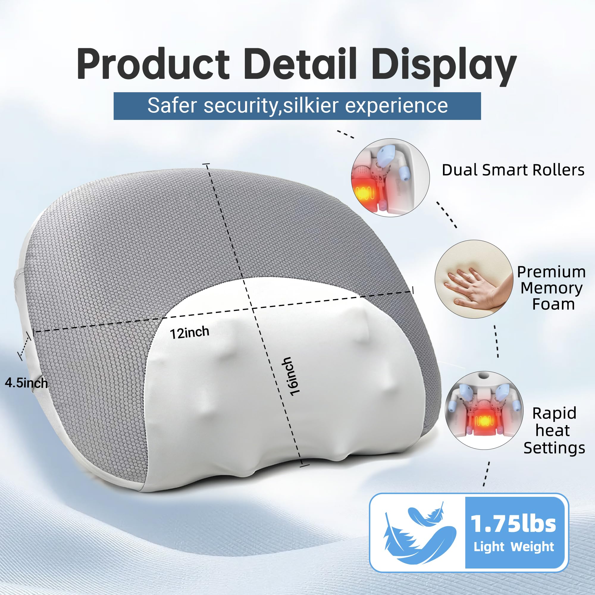 Heyelax neck massager with heat offers three modes for customized comfort