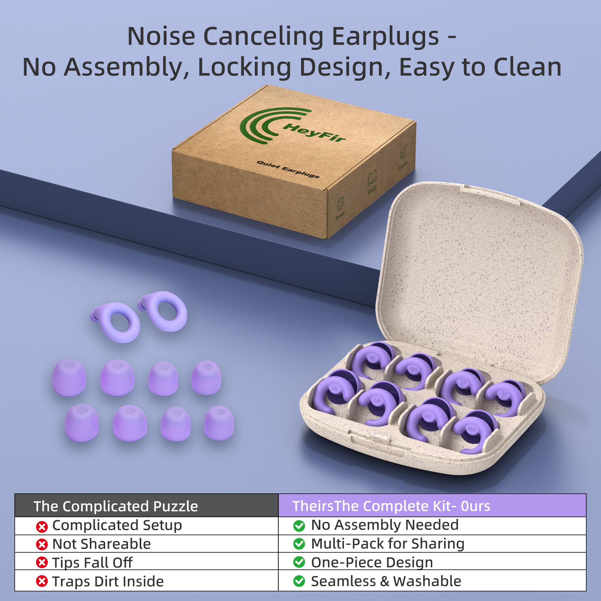 HeyFir kid-friendly and adult-friendly plugs improve bedtime quiet