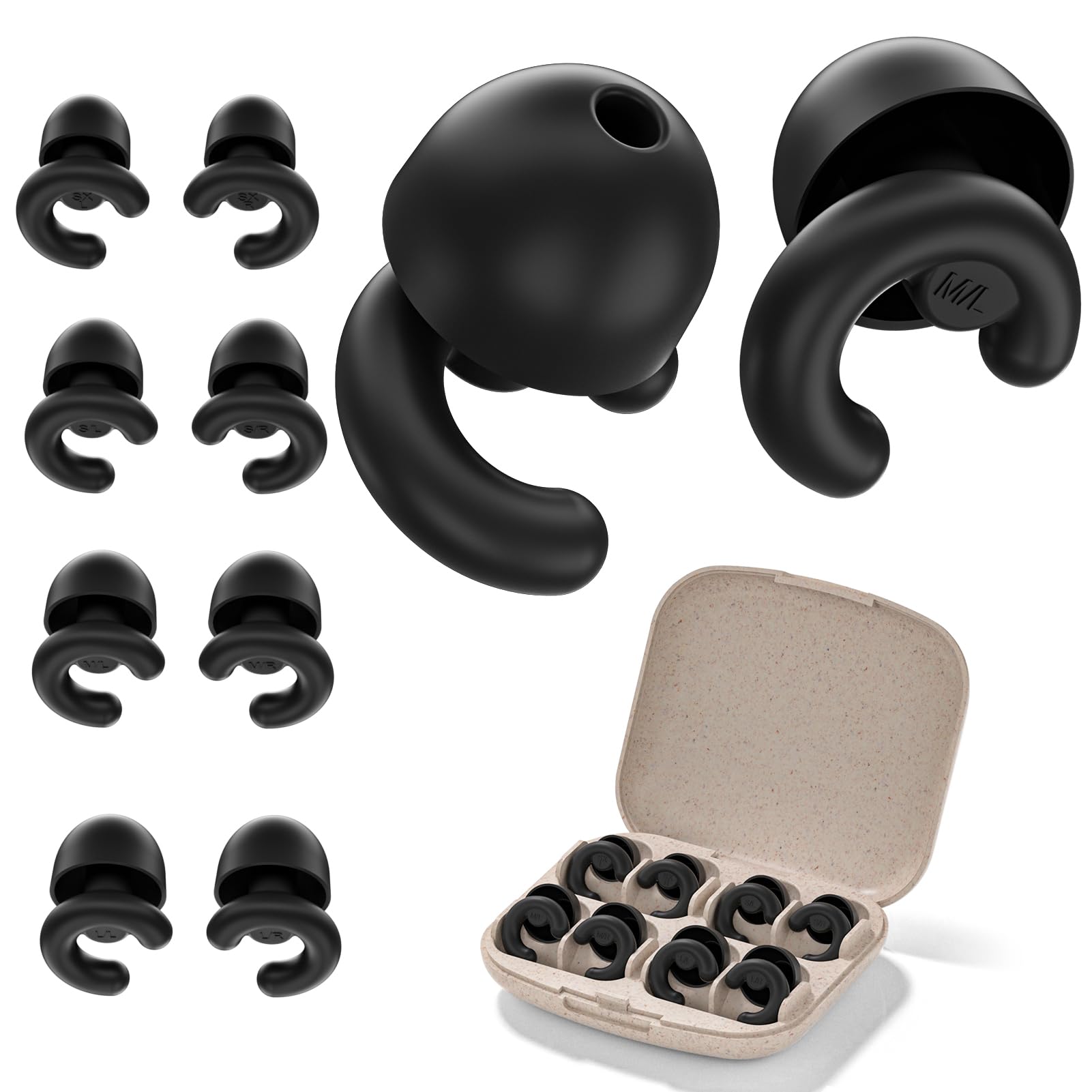 HeyFir noise cancelling ear plugs for side sleepers reduce ambient noise for deep sleep