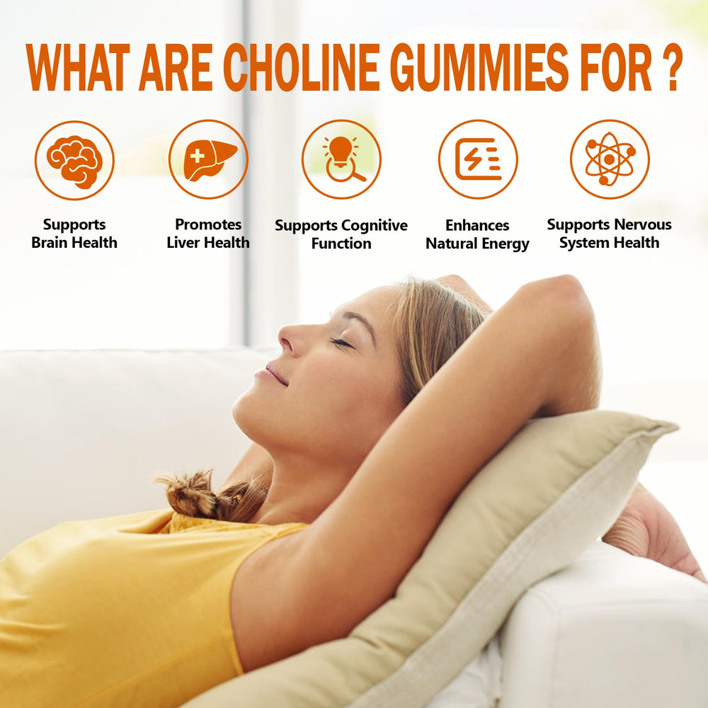 HFELIZ Choline Gummies closeup texture emphasizing citrus taste.