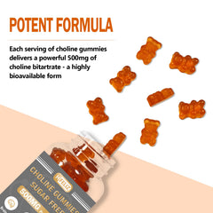 HFELIZ Choline Gummies jar on kitchen counter ready-to-use.